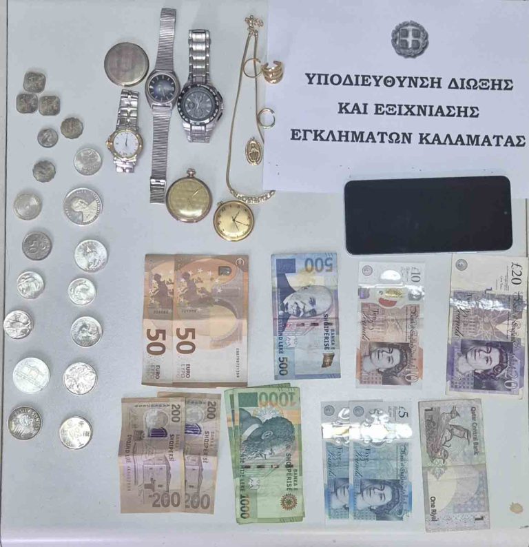 Χειροπέδες σε δύο άτομα που είχαν ρημάξει Αρκαδία και Αργολίδα, πάνω απο 122.000 € η λεία